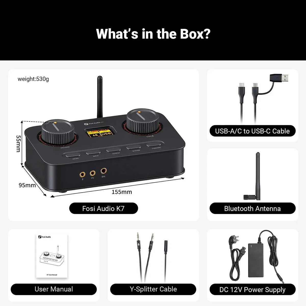 Fosi Audio K7 Desktop DAC Headphone Amplifier - Image 2