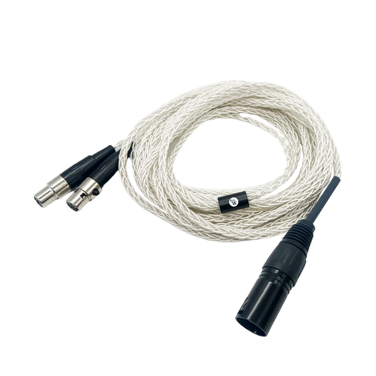 Strauss & Wagner Cannes Mini-XLR 4-pin XLR Balanced 8-core OFC Silver Headphone Cable (Open Box) - Image 3