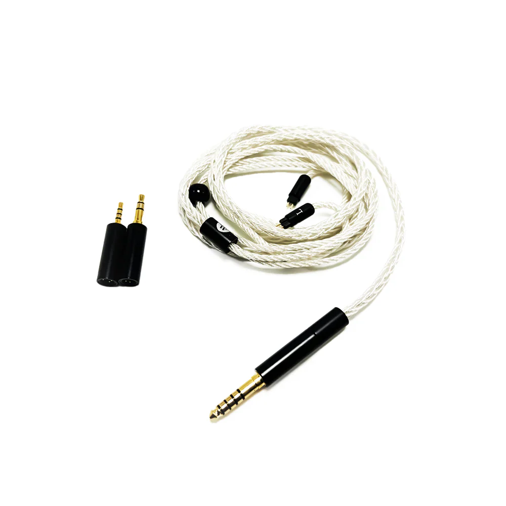 Strauss & Wagner Essen Braided Silver 2-pin recessed 3-in-1 In-Ear Monitor Upgrade Cable - Image 3
