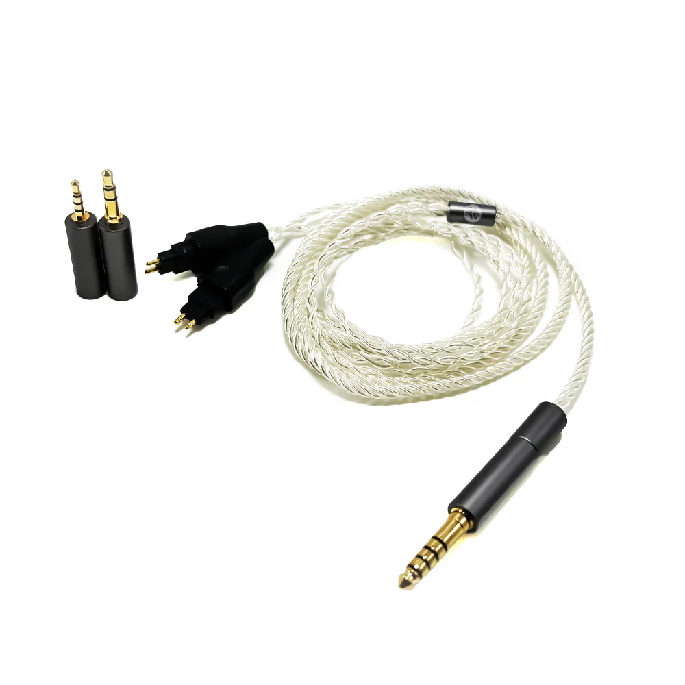 Strauss & Wagner Hagen Braided OFC Silver 3-In-1 Upgrade Cable for Sennheiser HD600/650/660S2/6XX/58X - Image 2