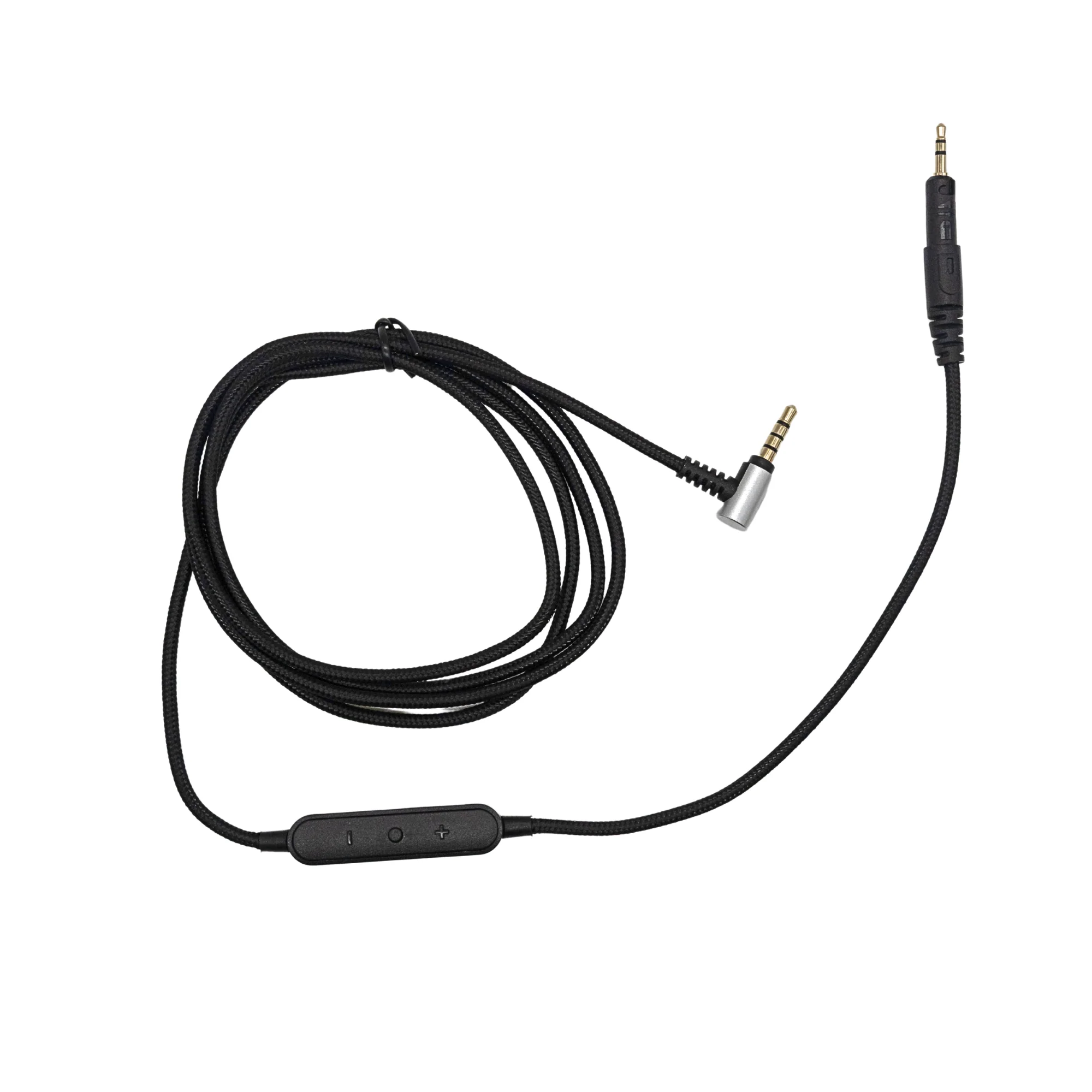 Strauss & Wagner Halle 2.5mm Twist Lock to L-Shape 3.5mm Nylon Braided Upgrade Cable With Volume Controls for Audio-Technica ATH-M40x/M50x/M60x/M70x