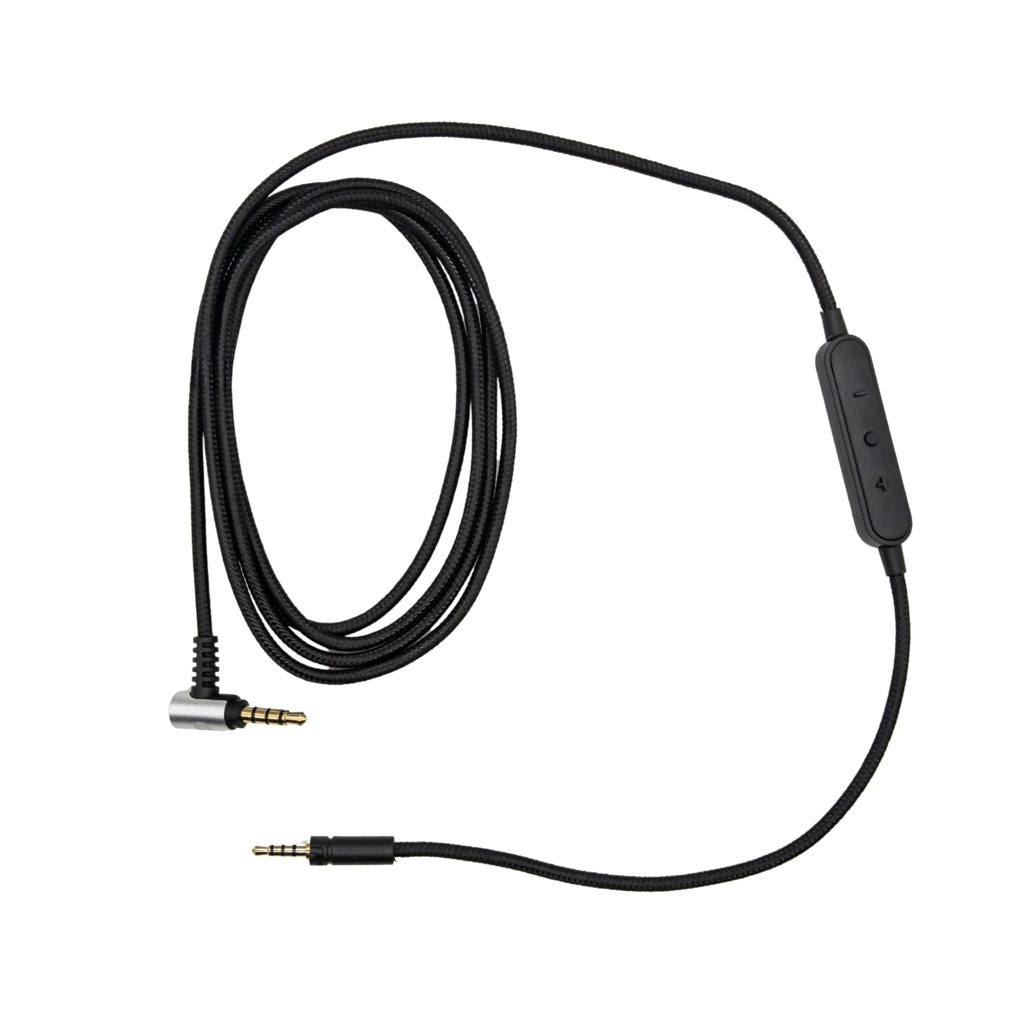 Strauss & Wagner Menen 2.5mm Twist Lock to L-Shape 3.5mm Nylon Braided Headphone Cable With Microphone for Sennheiser HD4.30/HD4.40BT/HD4.50BTNC