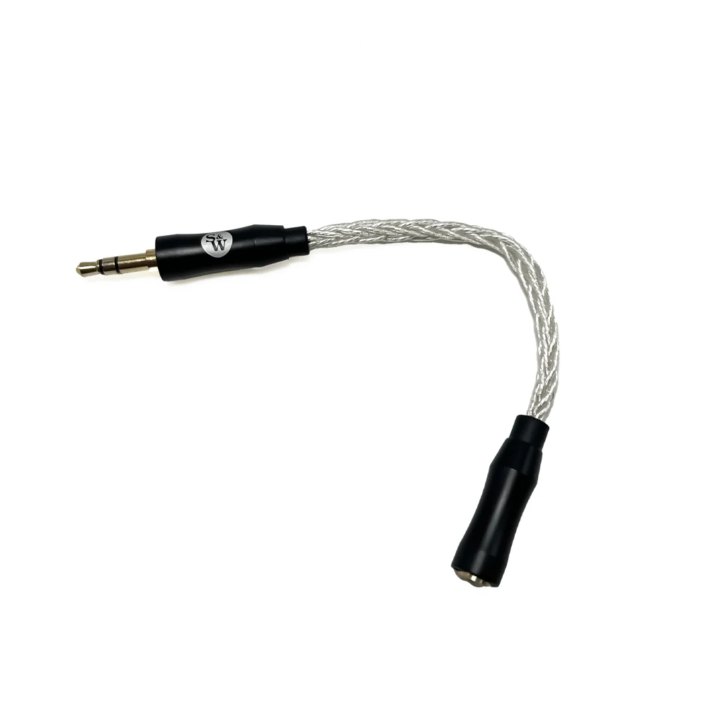 Strauss & Wagner SW-2535A 2.5mm Female to 3.5mm Male 8-Core Silver Adapter - Image 2