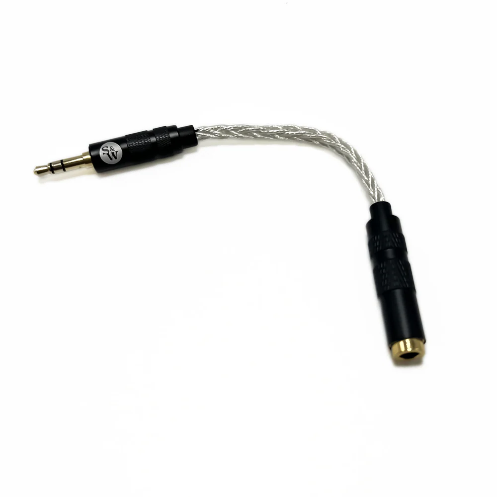 Strauss & Wagner SW-4435A 4.4mm Female to 3.5mm Male 8-Core Silver Adapter - Image 3