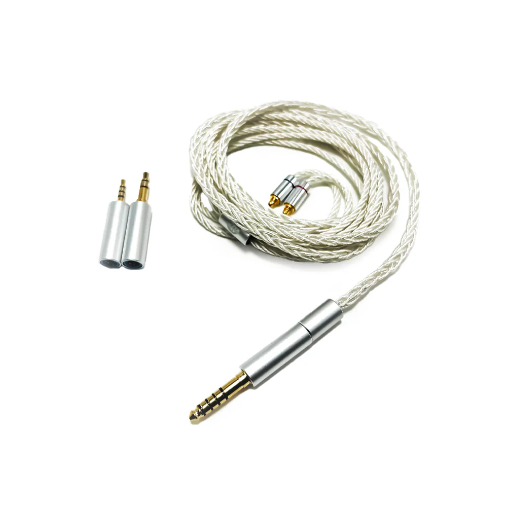 Strauss & Wagner Vienna Braided Silver 8 Core MMCX 3-In-1 Upgrade Cable for Sennheiser IE Series In-Ear Monitors (Open Box) - Image 2