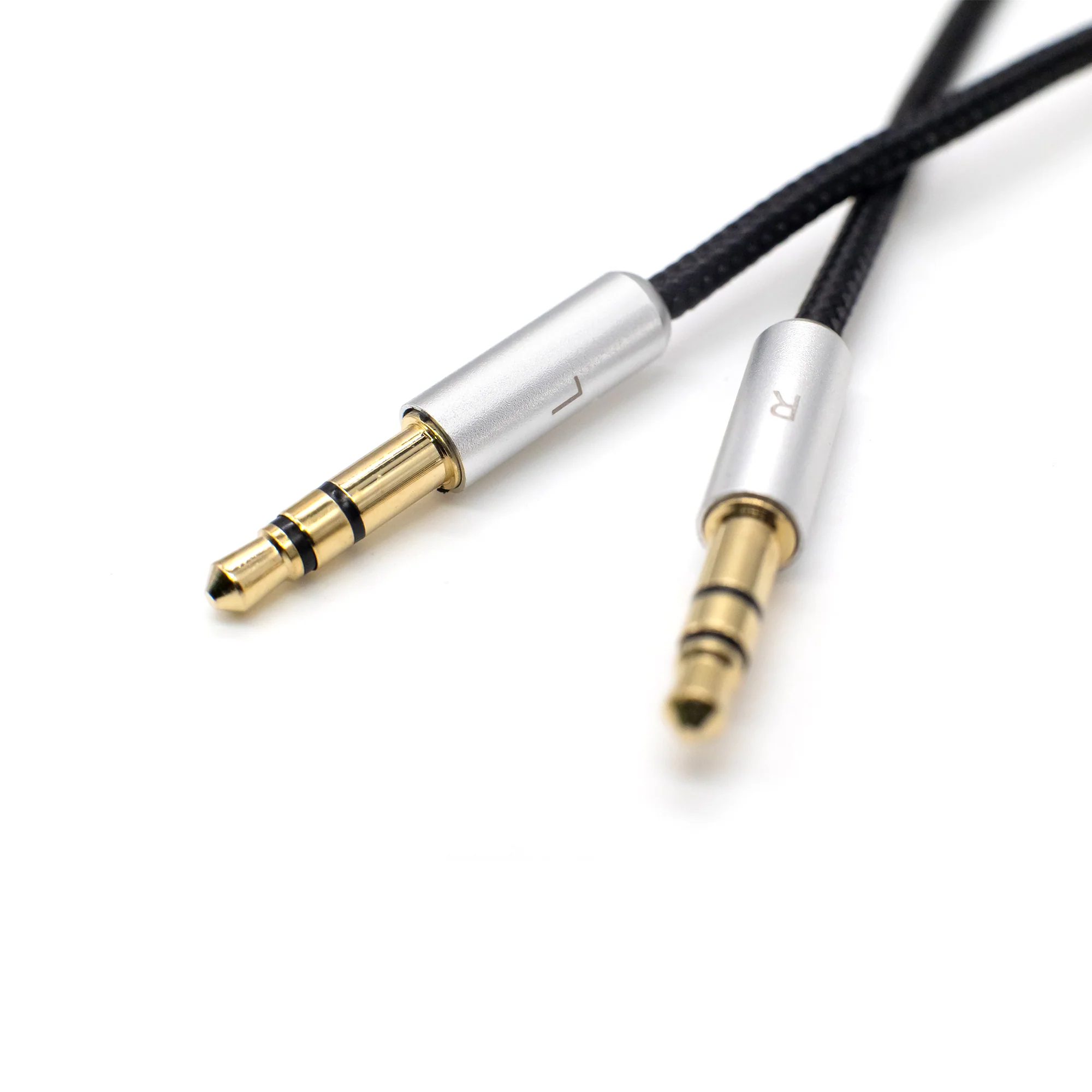 Strauss & Wagner Virton 3.5mm to L-Shape 3.5mm Nylon Braided Headphone Cable With Microphone for Denon AH-D600/D5200/D7100/D7200/D9200 - Image 3