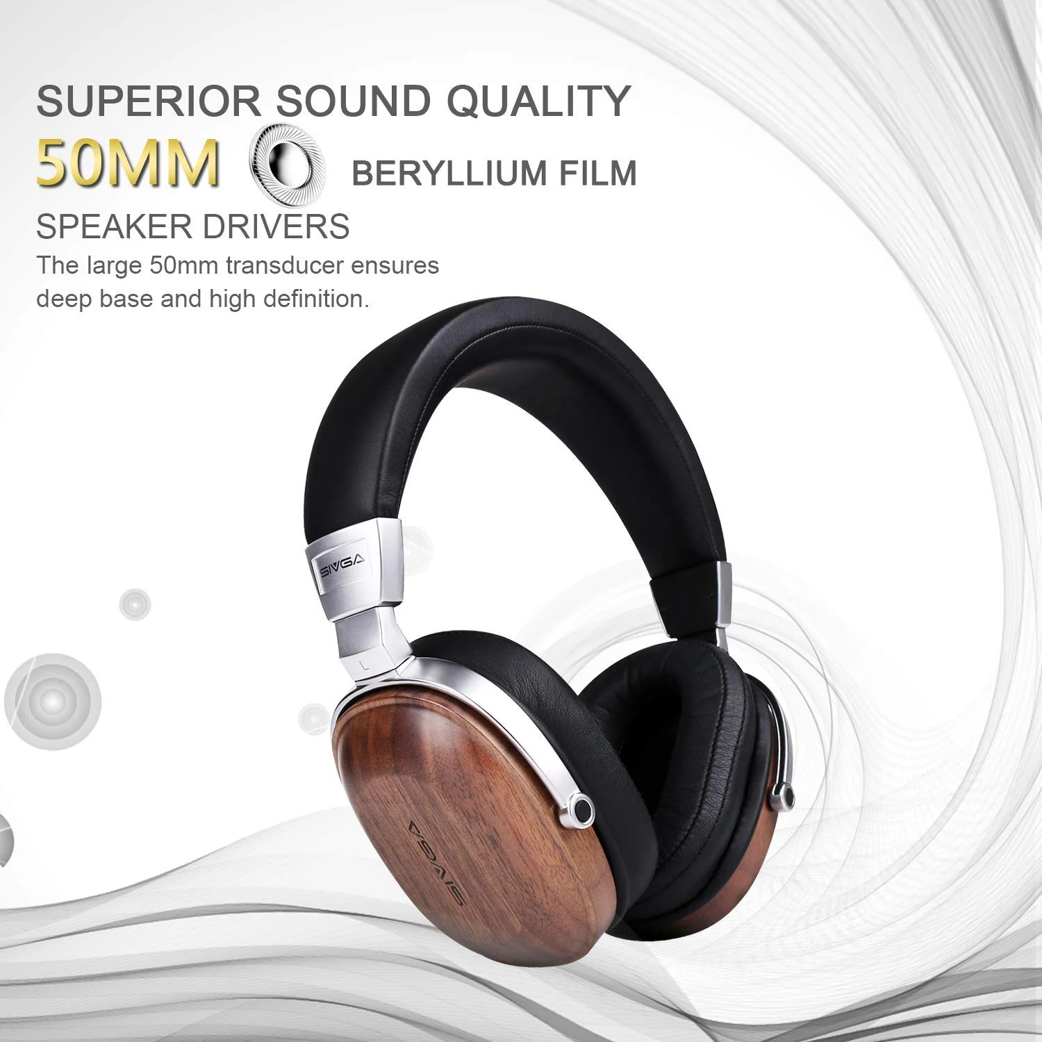 Sivga SV006 Over-Ear Closed Back Headphones with Mic (Open box) - Image 5